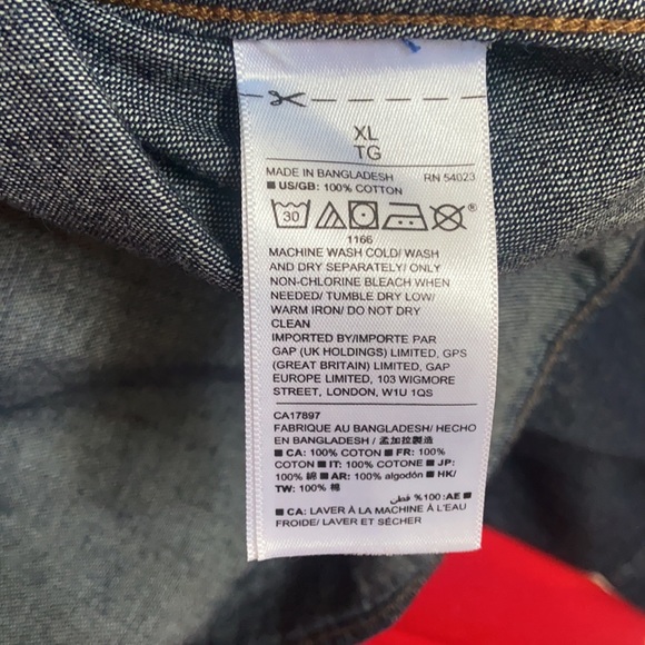 GAP Dark Denim Men’s Button Down Standard Fit Shirt XL - Picture 5 of 5